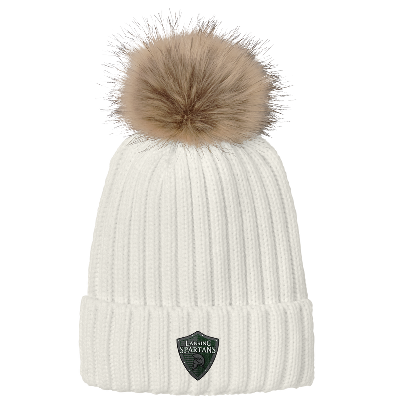 Lansing Spartans Faux Fur Pom Beanie