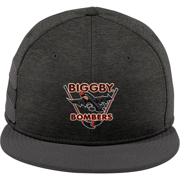 Biggby Bombers New Era Shadow Heather Striped Flat Bill Snapback Cap