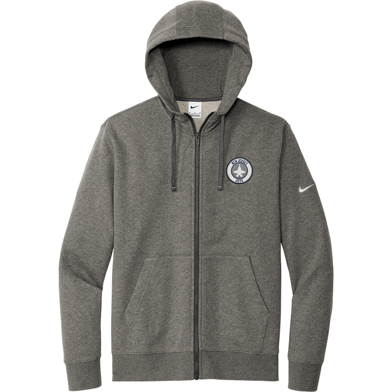 NJ Jets Nike Club Fleece Sleeve Swoosh Full-Zip Hoodie