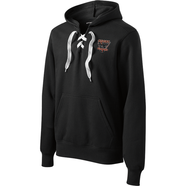 Biggby Bombers Lace Up Pullover Hooded Sweatshirt